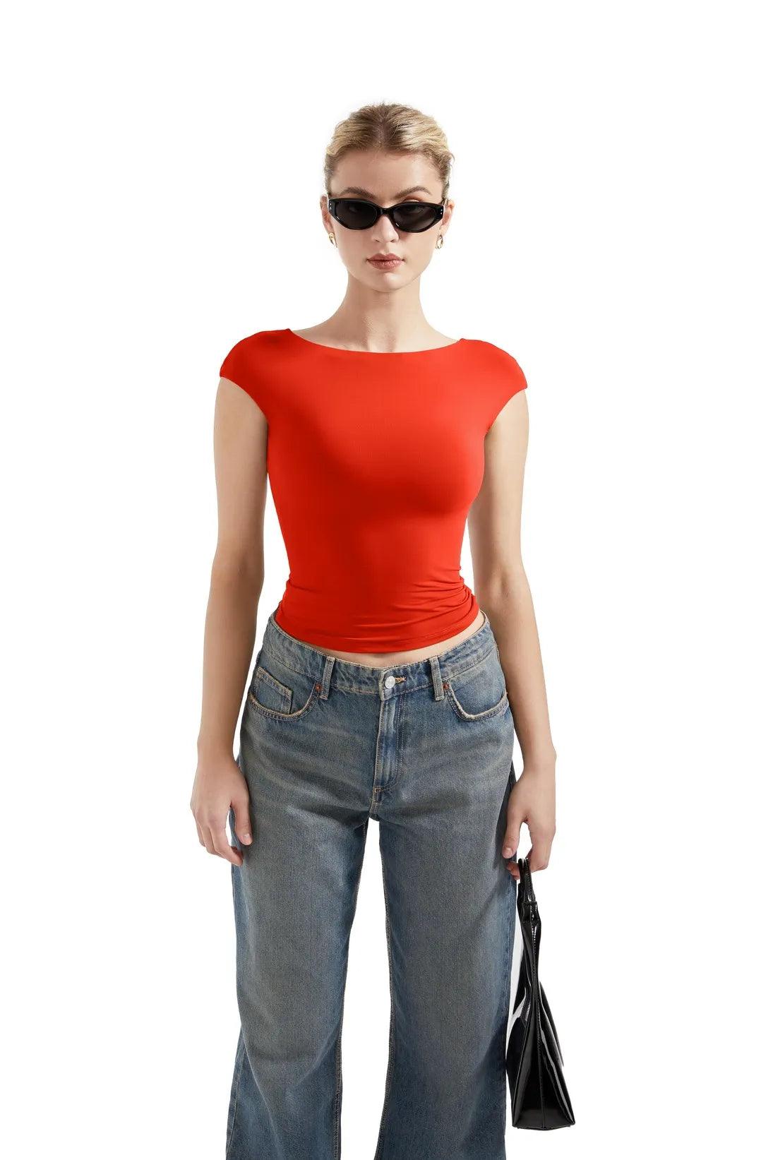 Buttery Soft Backless Shirt - Image 18