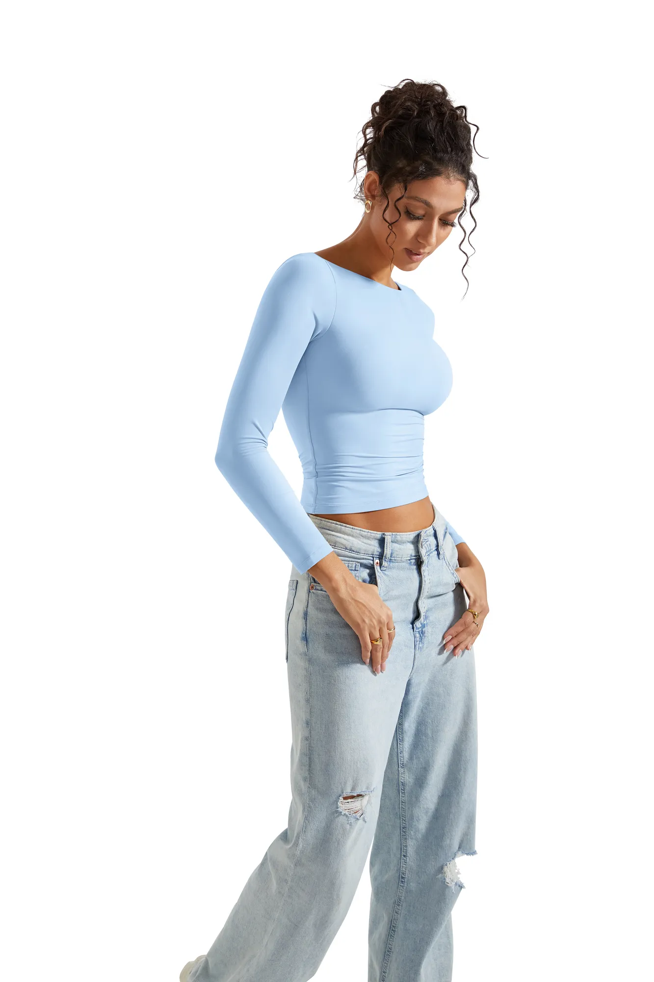 Buttery Soft Boat Neck Shirt - Long Sleeve - Image 43