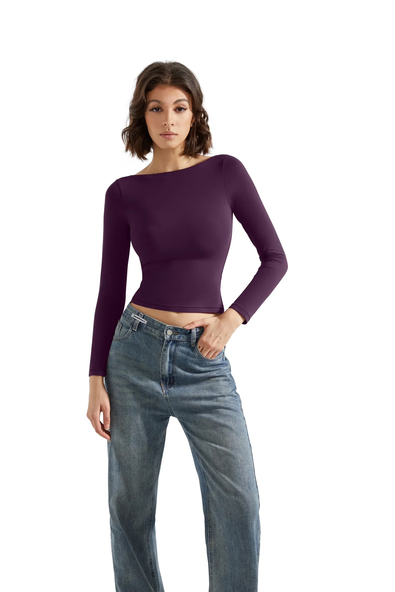 Buttery Soft Boat Neck Shirt - Long Sleeve - Image 80