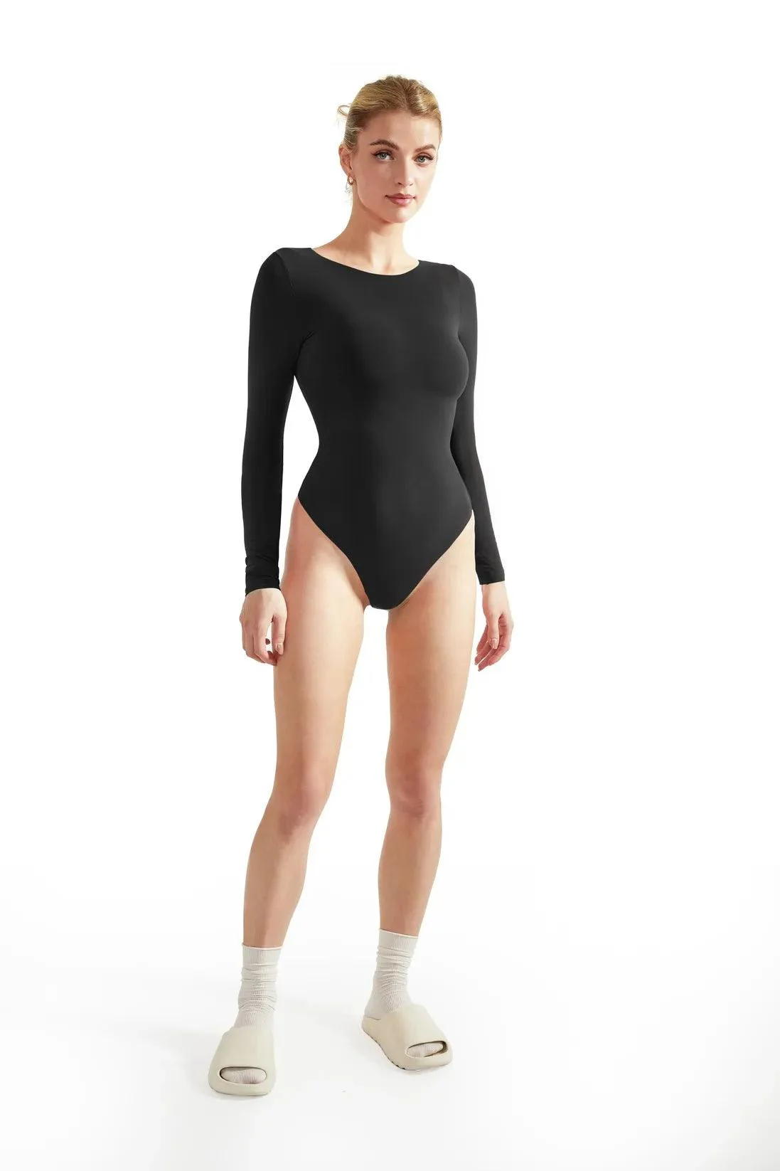 Flash Sales - Buttery Soft Crew Neck Bodysuit - Long Sleeve - Image 3