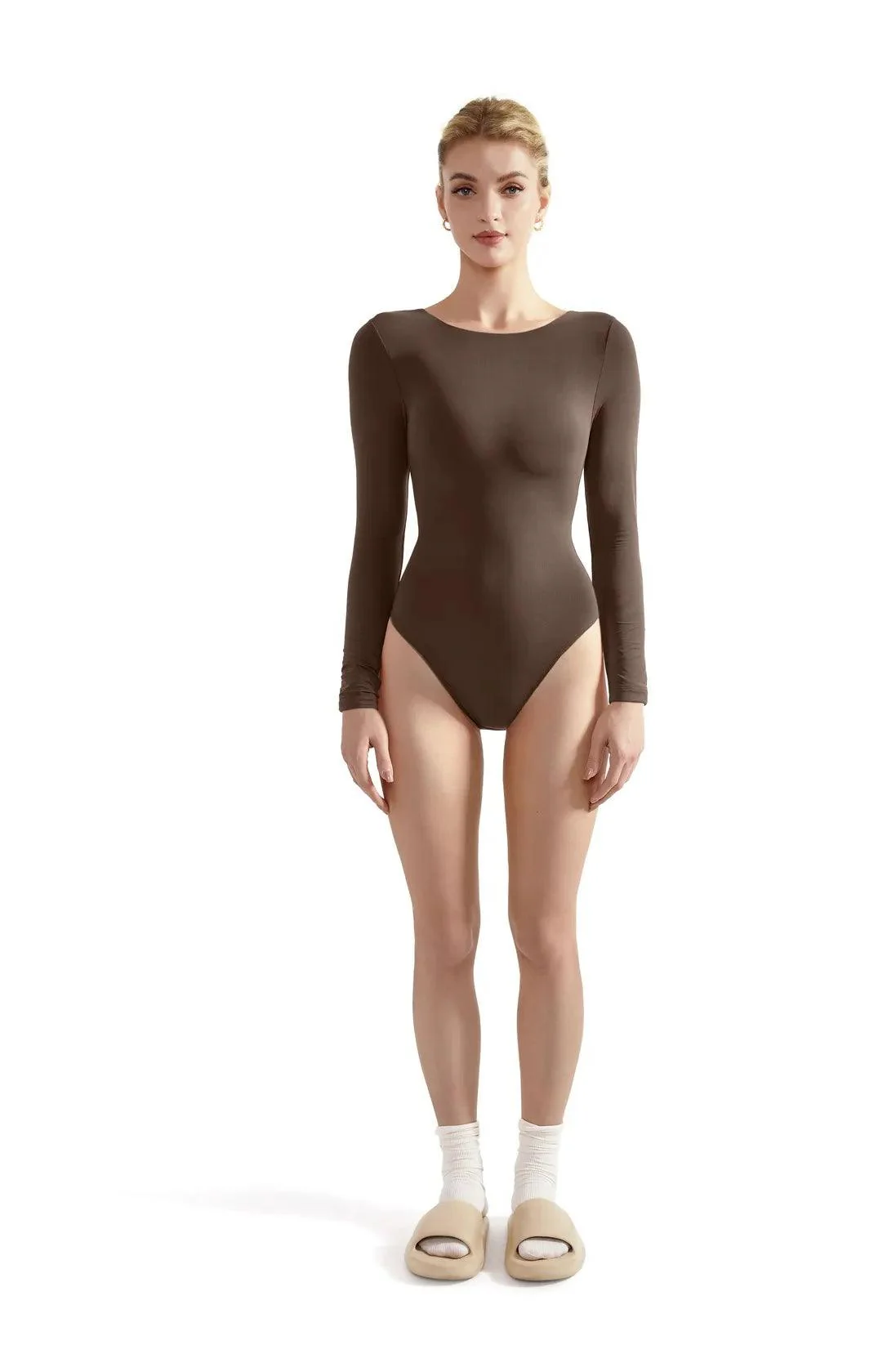 Flash Sales - Buttery Soft Crew Neck Bodysuit - Long Sleeve - Image 38