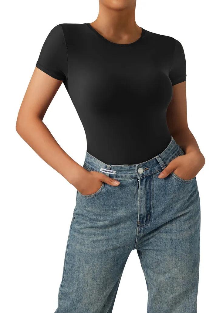 Buttery Soft Crew Neck Bodysuit - Short Sleeve - Image 23