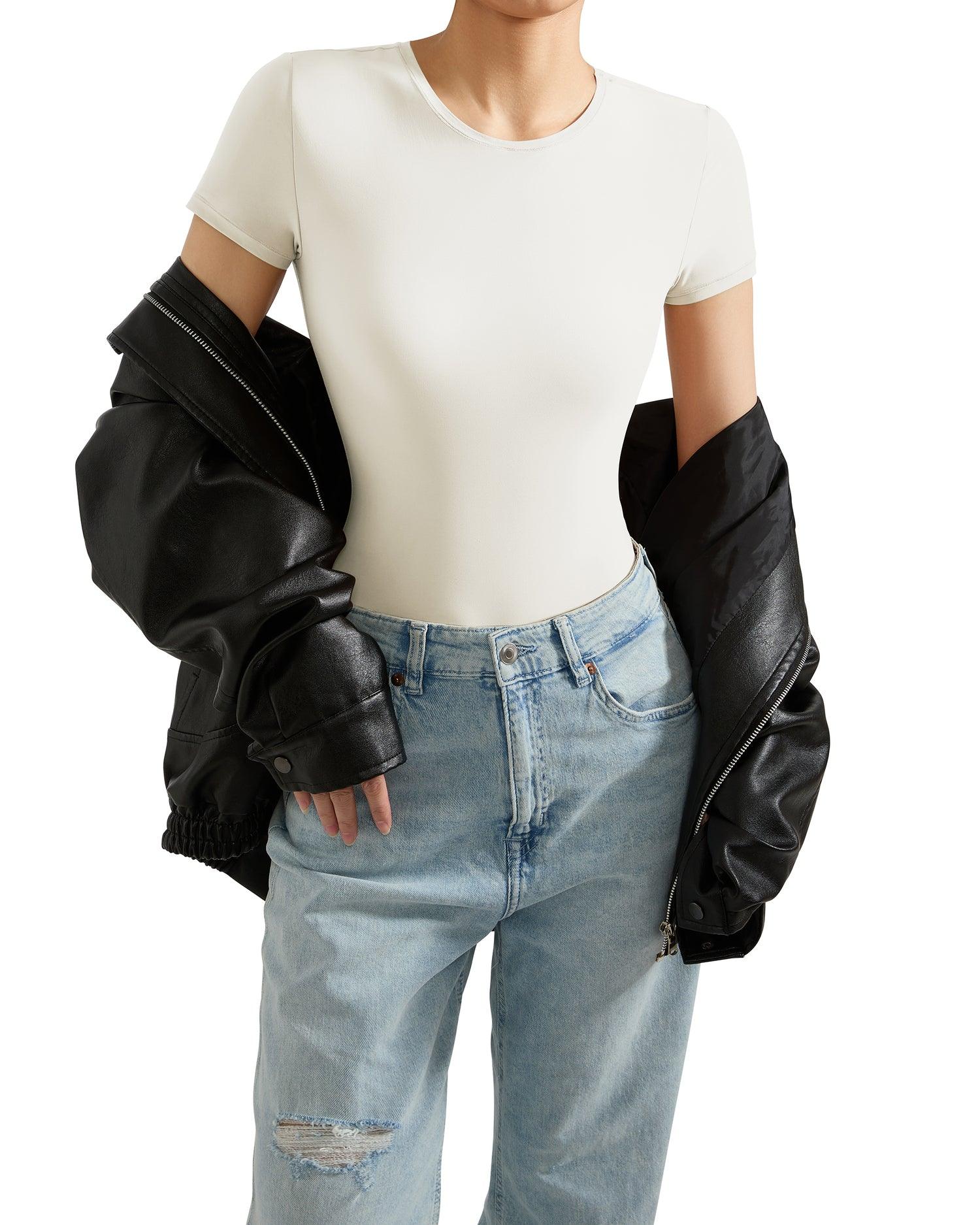 Buttery Soft Crew Neck Bodysuit - Short Sleeve - Image 28