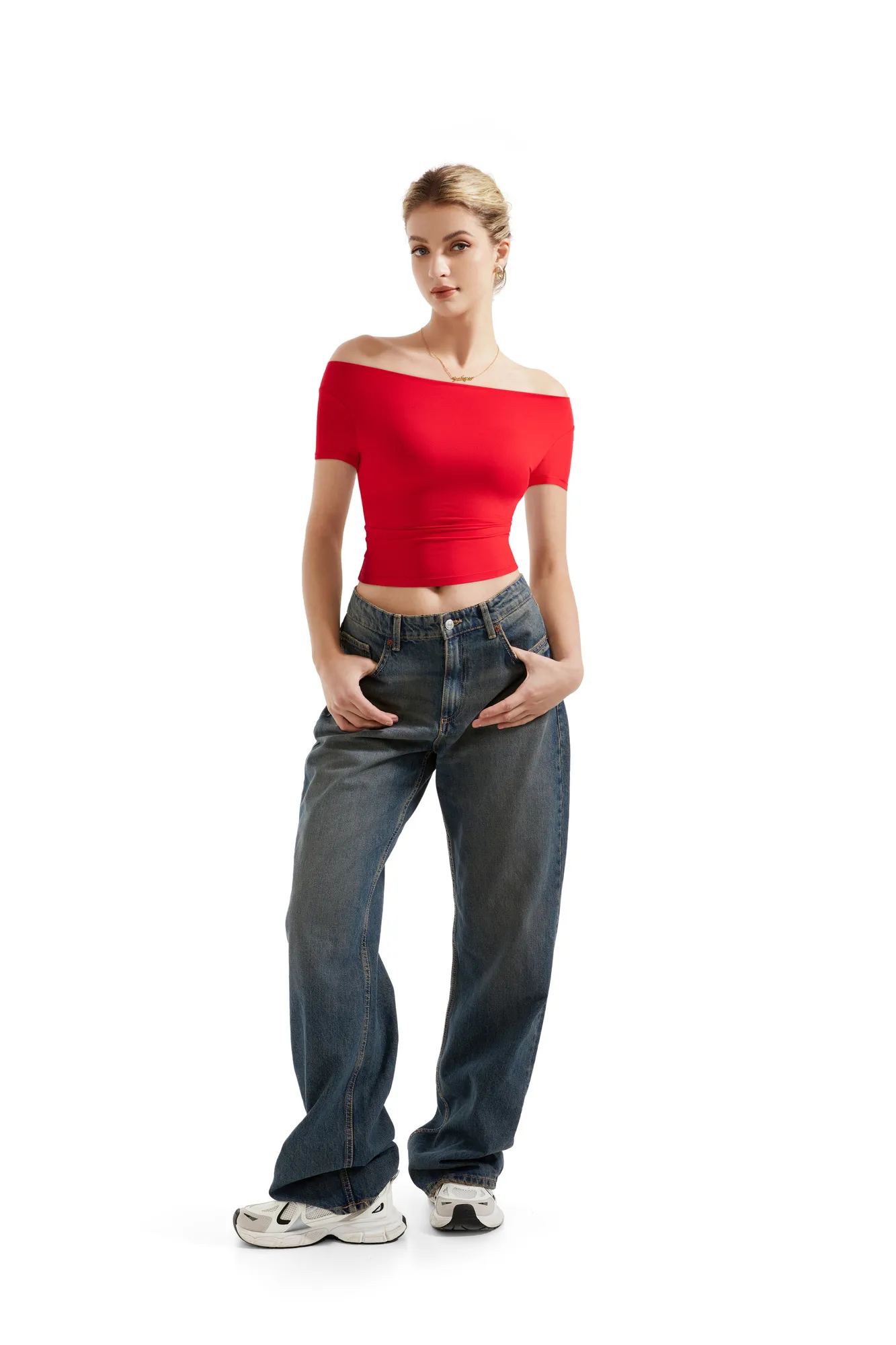 Buttery Soft Multi-Way Off Shoulder Shirt - Image 21