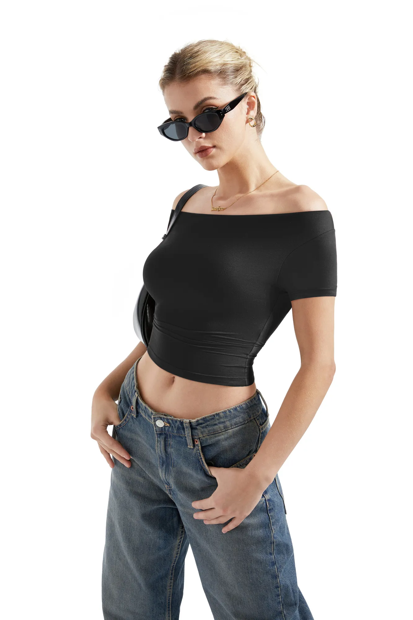 Buttery Soft Multi-Way Off Shoulder Shirt - Image 4