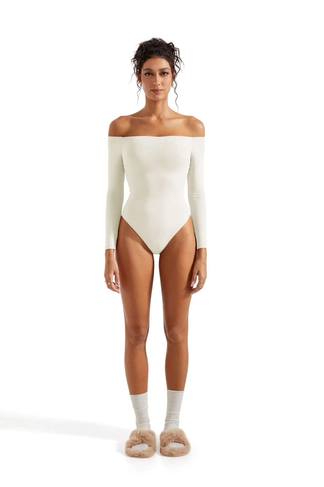 Buttery Soft Off Shoulder Bodysuit - Long Sleeve - Image 13