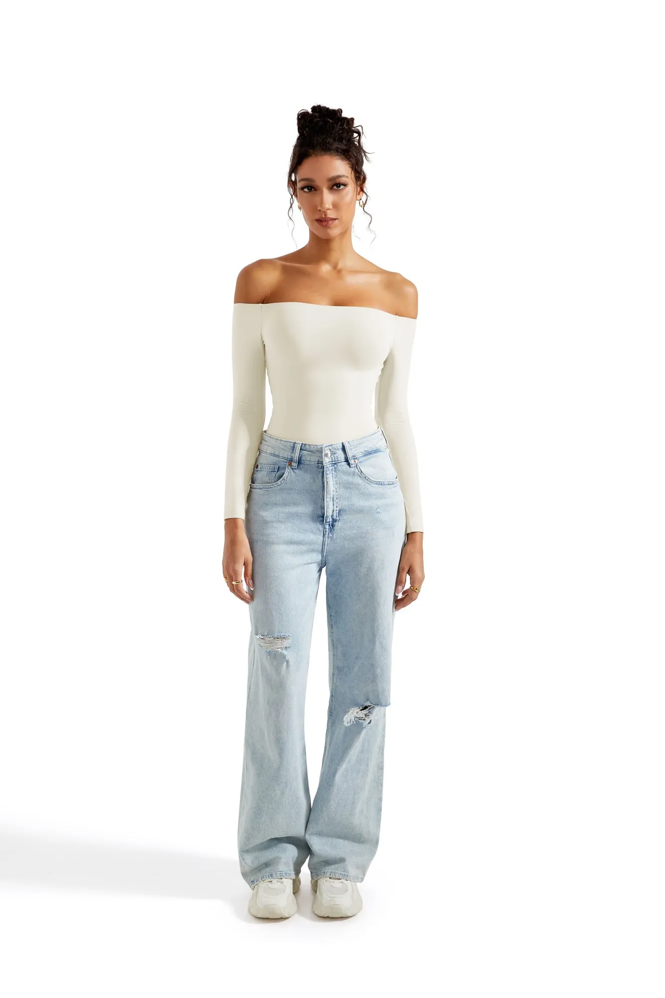 Buttery Soft Off Shoulder Bodysuit - Long Sleeve - Image 14