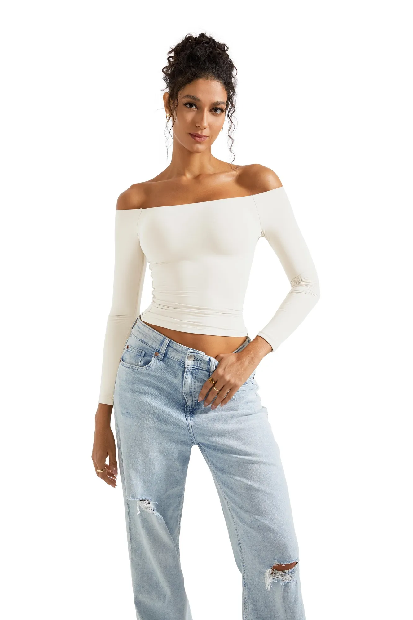 Buttery Soft Off Shoulder Shirt - Long Sleeve - Image 26