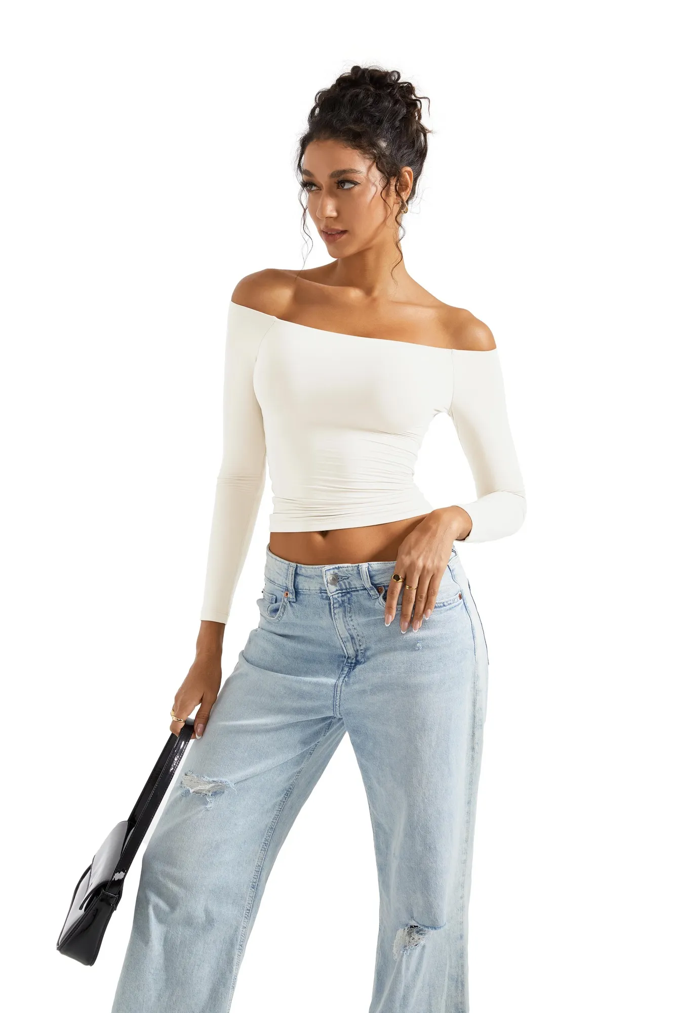 Buttery Soft Off Shoulder Shirt - Long Sleeve - Image 30