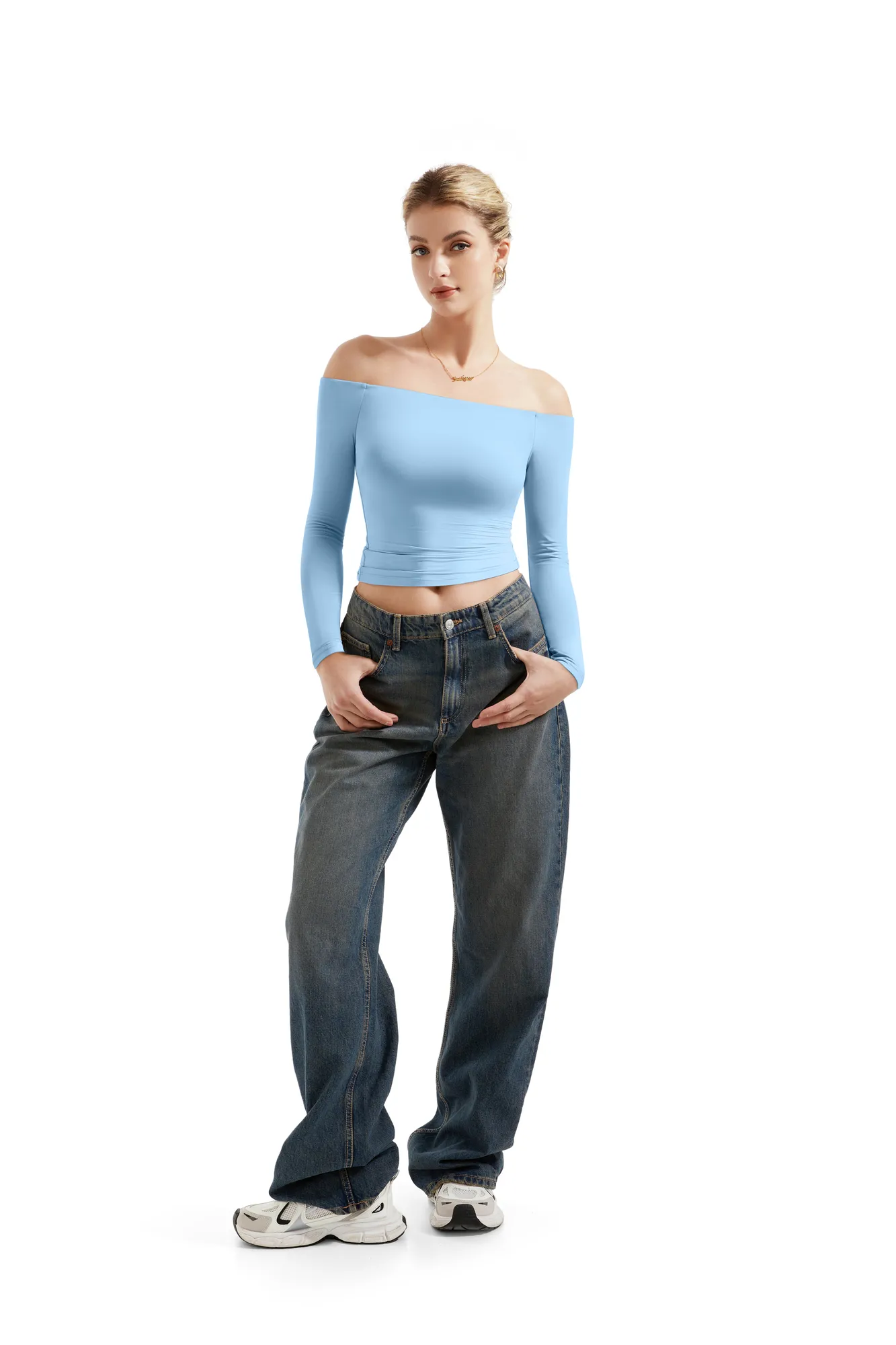 Buttery Soft Off Shoulder Shirt - Long Sleeve - Image 57