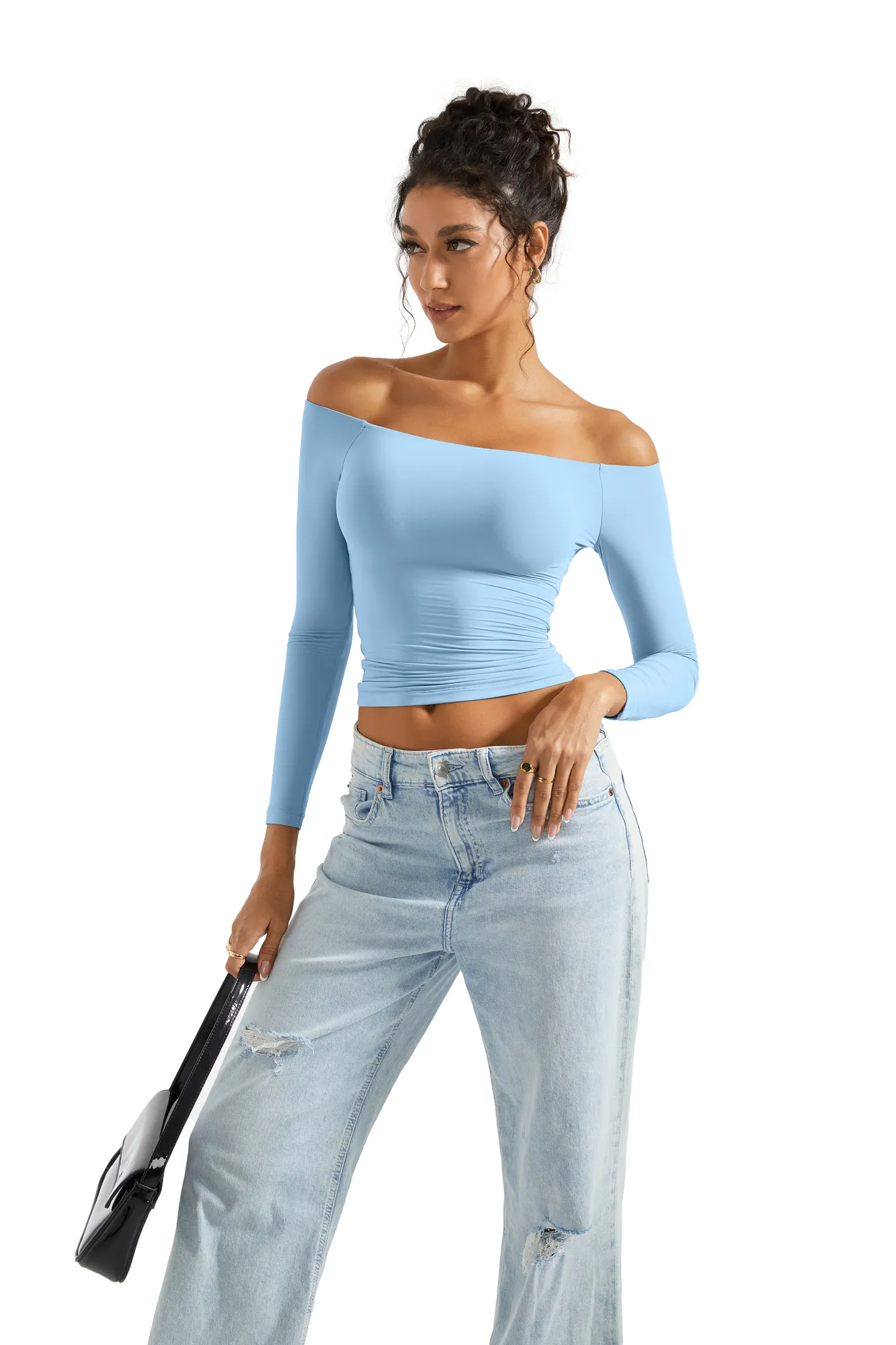 Buttery Soft Off Shoulder Shirt - Long Sleeve - Image 60