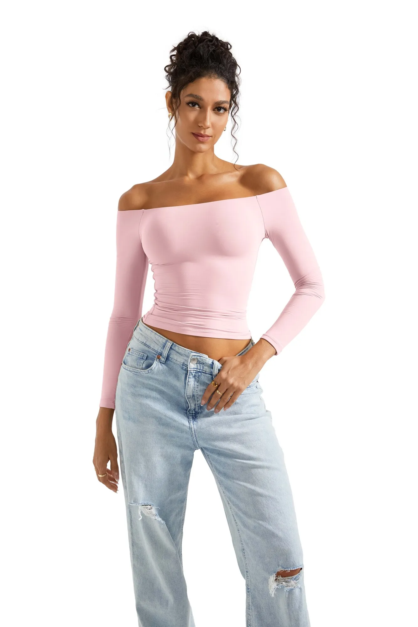Buttery Soft Off Shoulder Shirt - Long Sleeve - Image 7