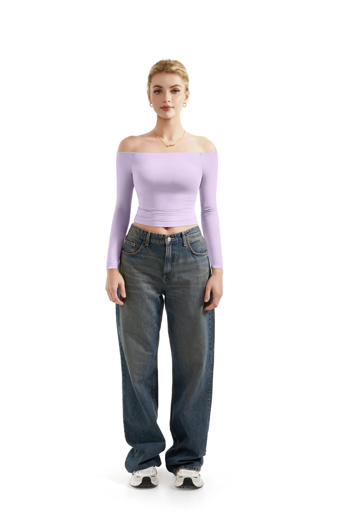 Buttery Soft Off Shoulder Shirt - Long Sleeve - Image 74