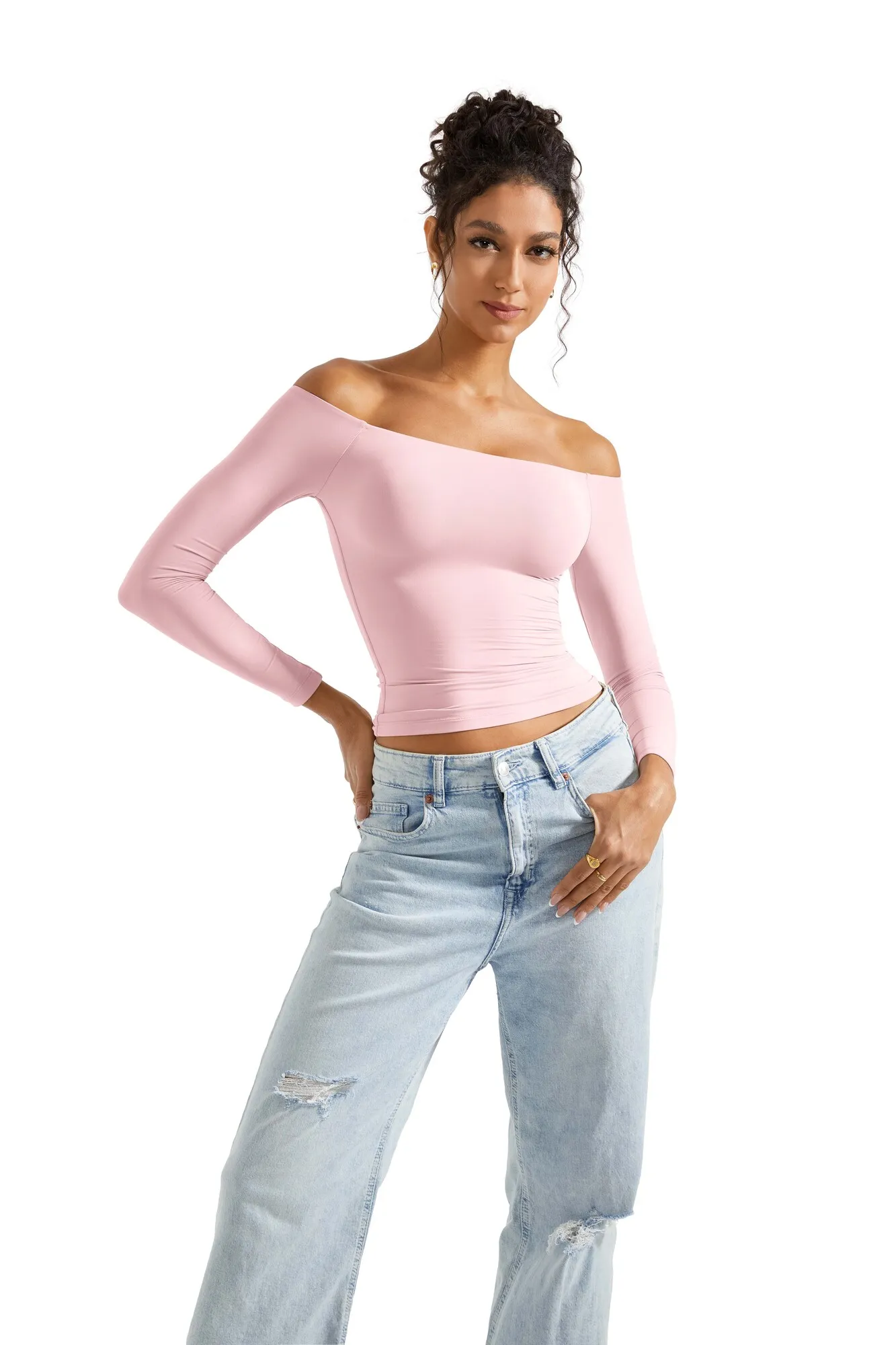 Buttery Soft Off Shoulder Shirt - Long Sleeve - Image 8