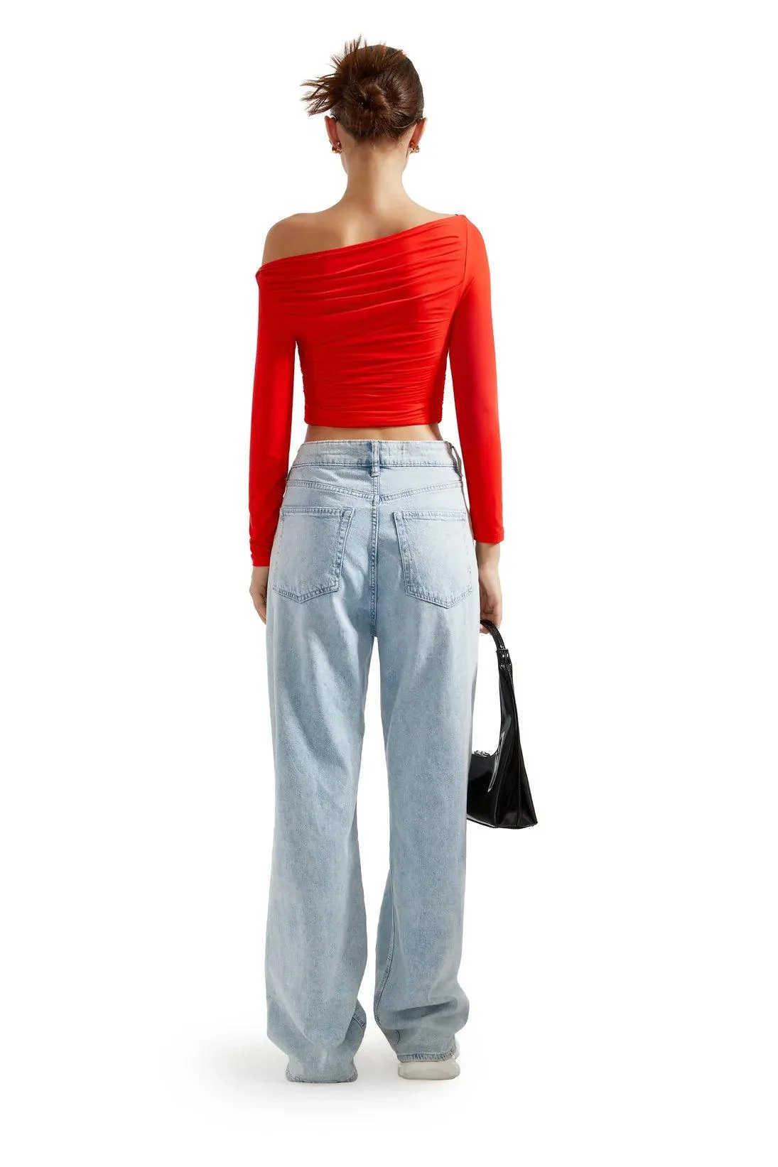 Buttery Soft Ruched Off Shoulder Shirt - Long Sleeve - Image 24