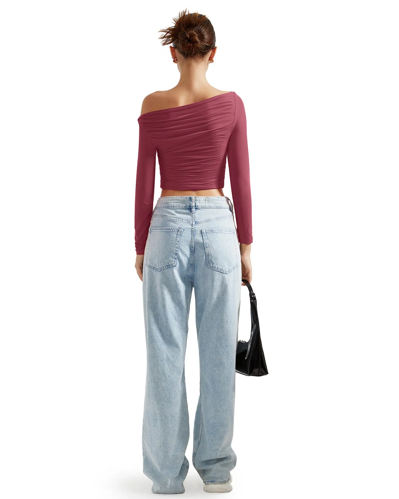 Buttery Soft Ruched Off Shoulder Shirt - Long Sleeve - Image 50