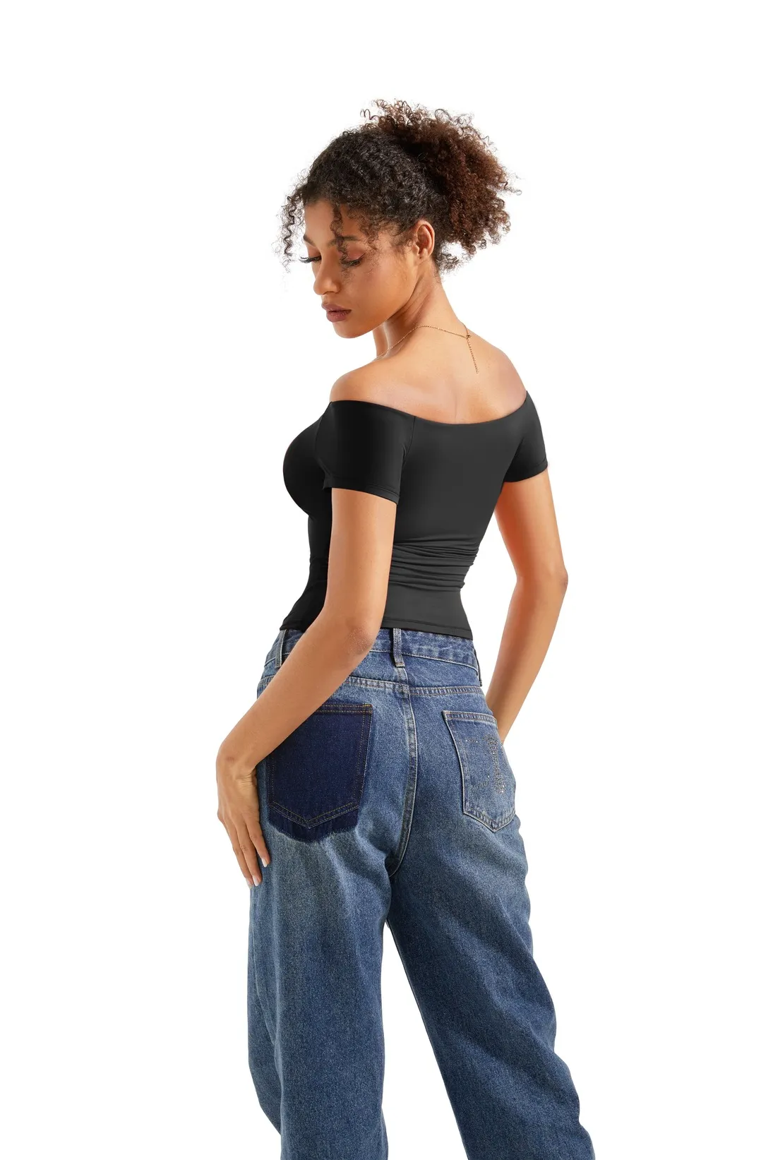 Buttery Soft Off Shoulder Shirt - Short Sleeve - Image 16