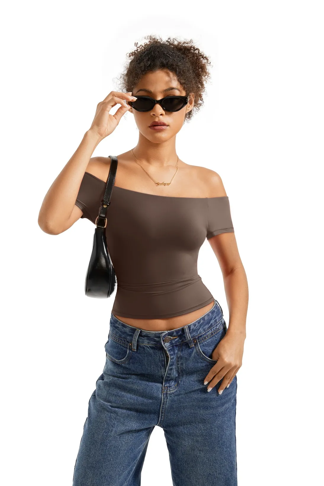 Buttery Soft Off Shoulder Shirt - Short Sleeve - Image 21