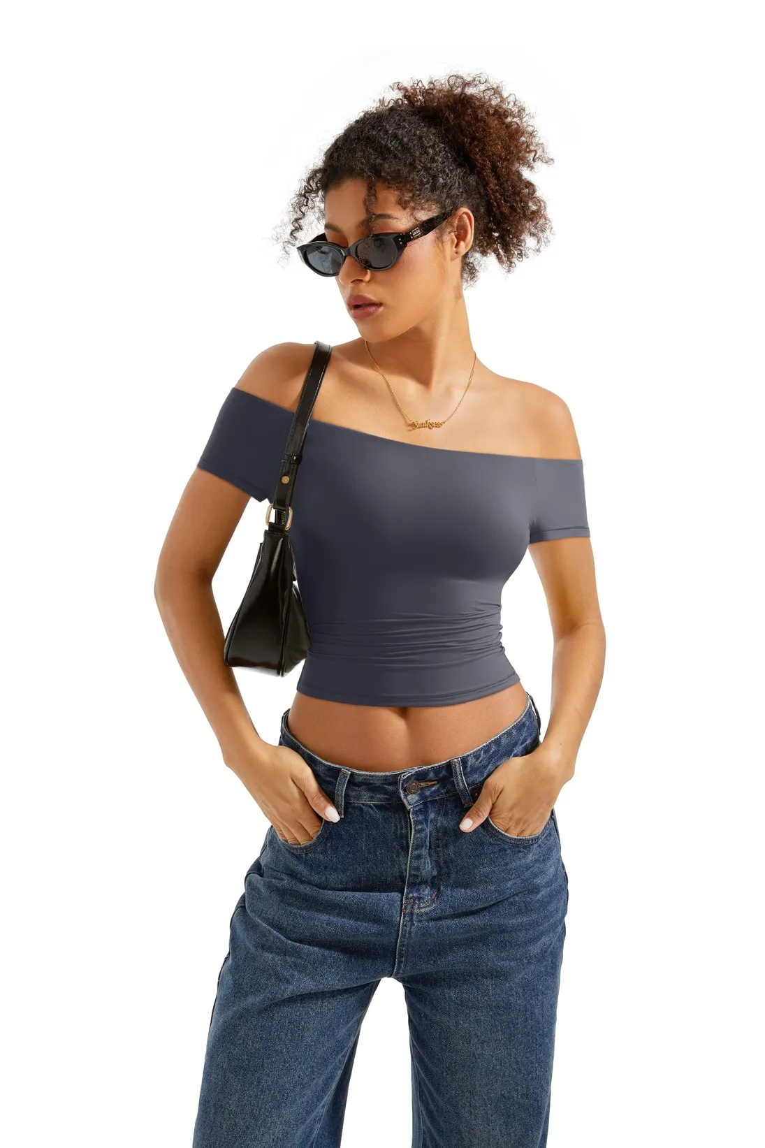 Buttery Soft Off Shoulder Shirt - Short Sleeve - Image 29