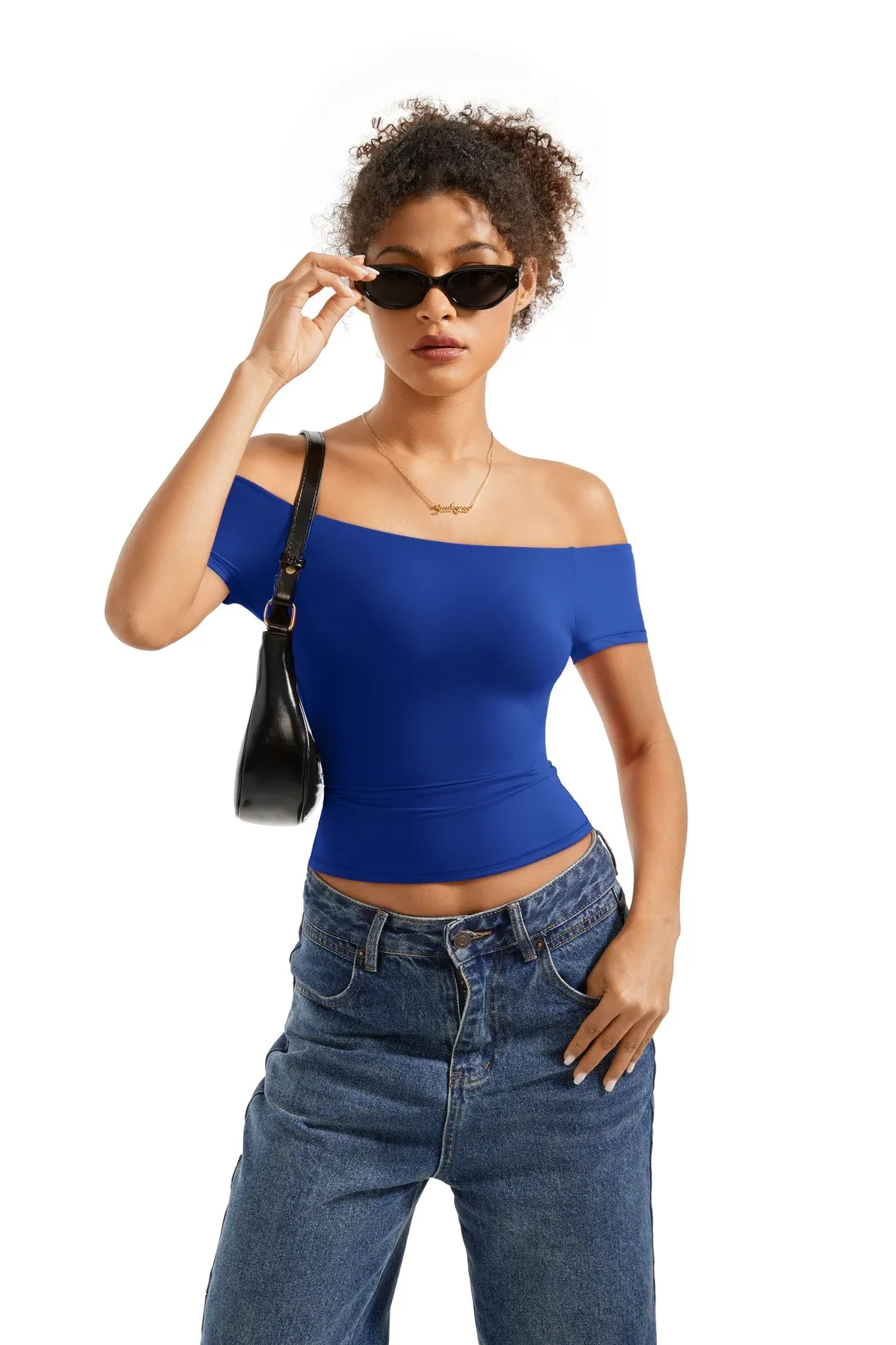 Buttery Soft Off Shoulder Shirt - Short Sleeve - Image 33