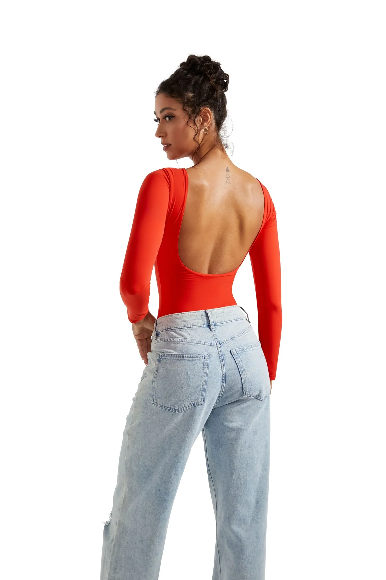 Buttery Soft Open Back Bodysuit - Long Sleeve - Image 14