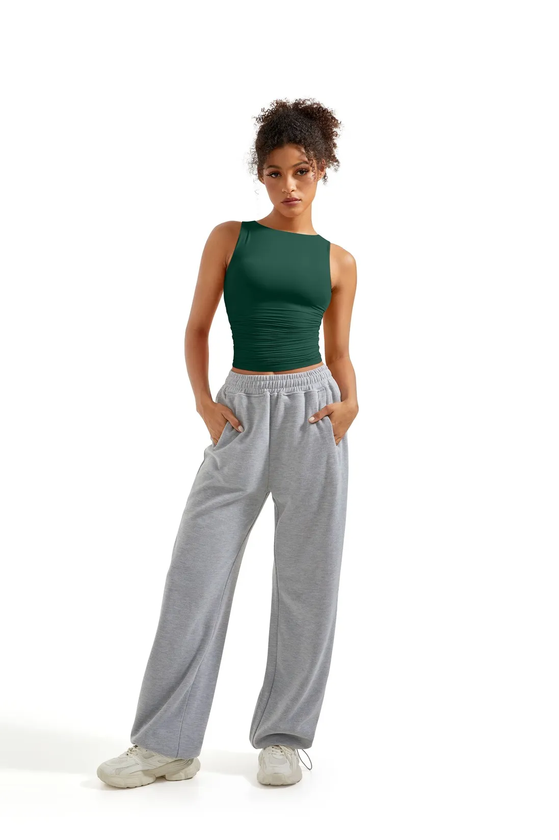 Buttery Soft Side Ruched Tank Top - Image 39