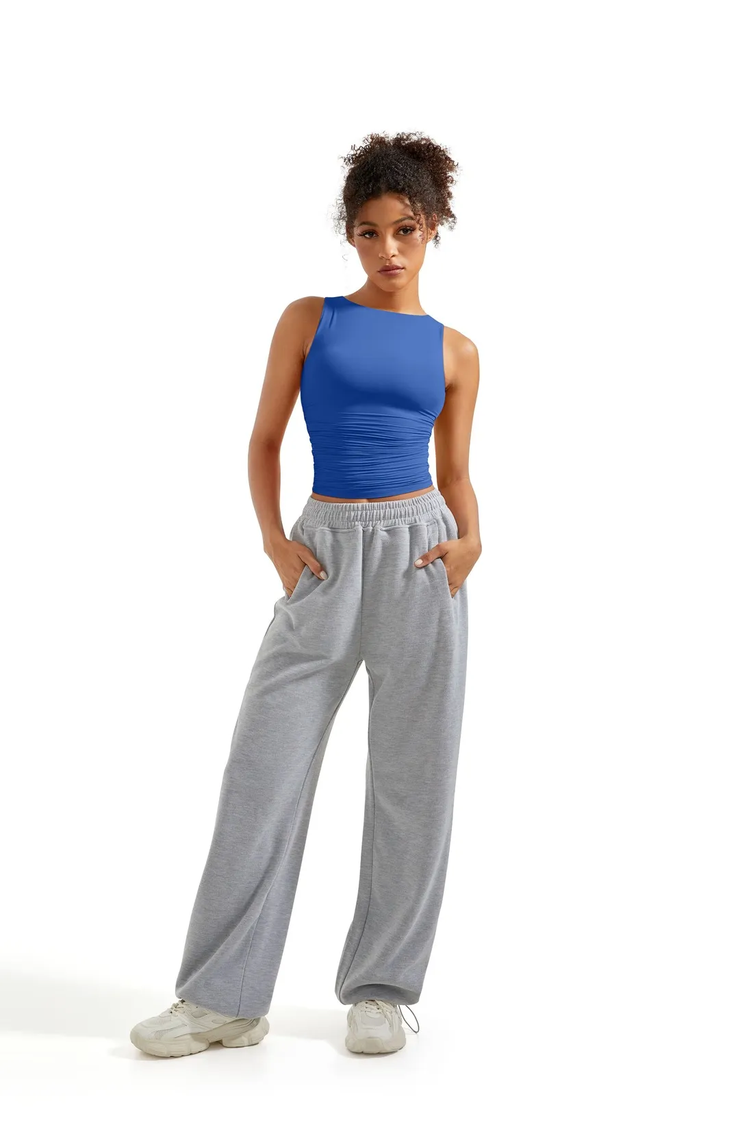 Buttery Soft Side Ruched Tank Top - Image 49