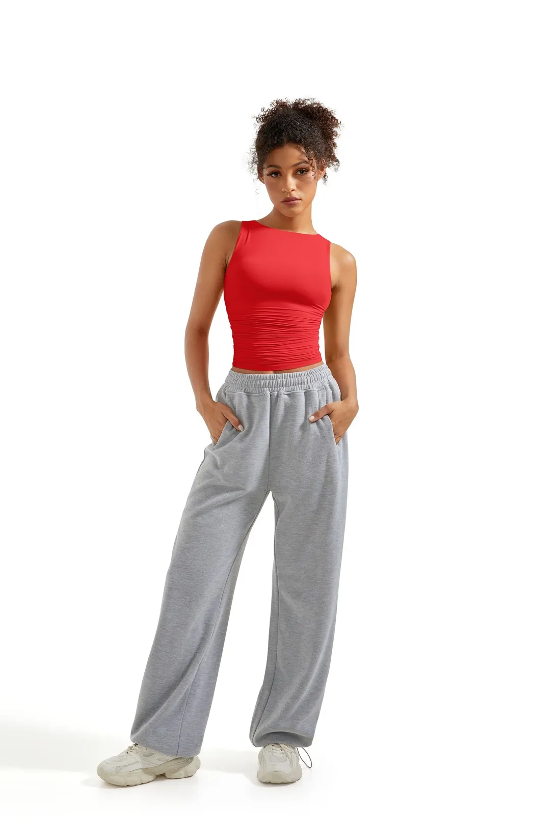 Buttery Soft Side Ruched Tank Top - Image 64