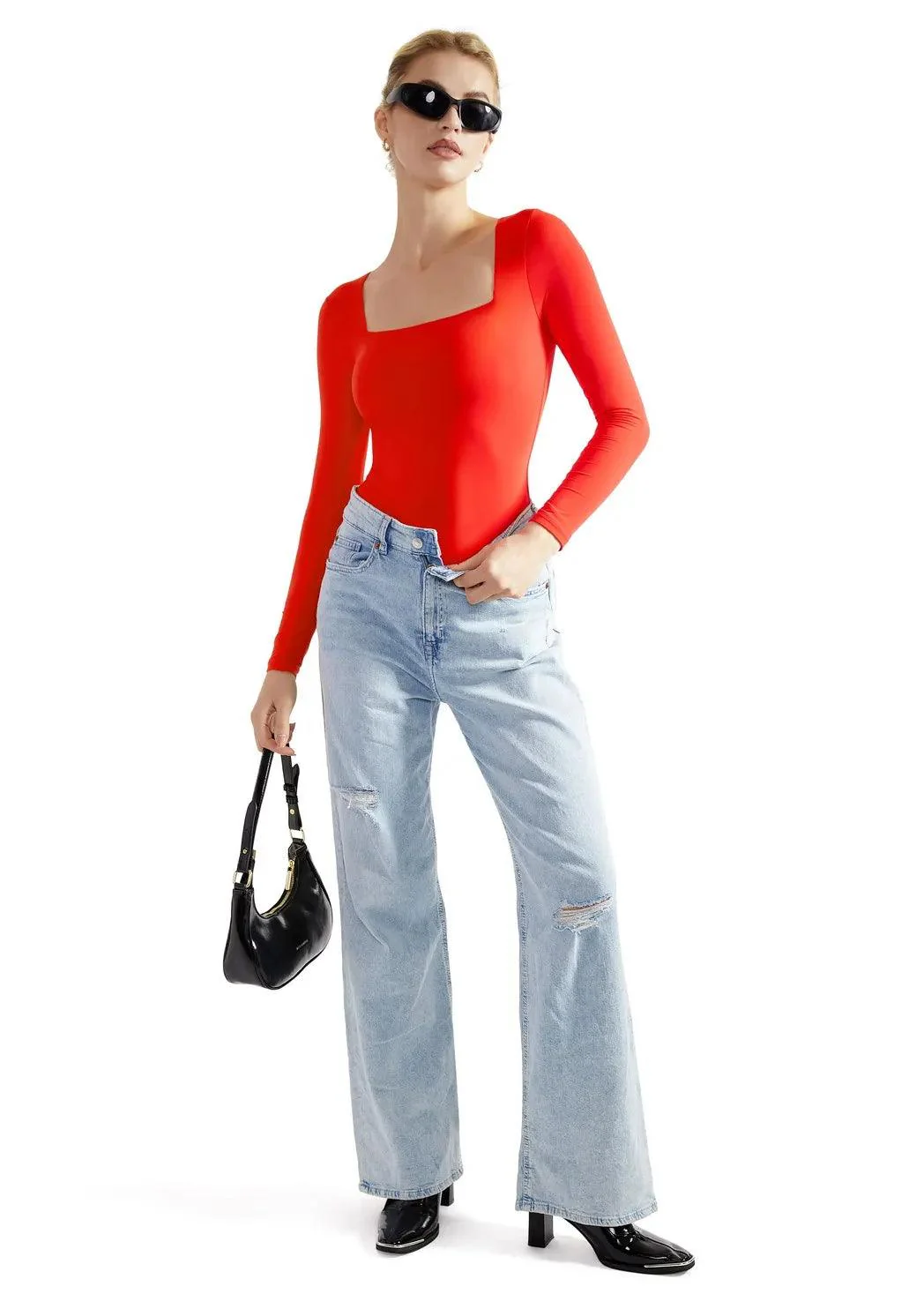 Flash Sales - Buttery Soft Square Neck Bodysuit - Long Sleeve - Image 30