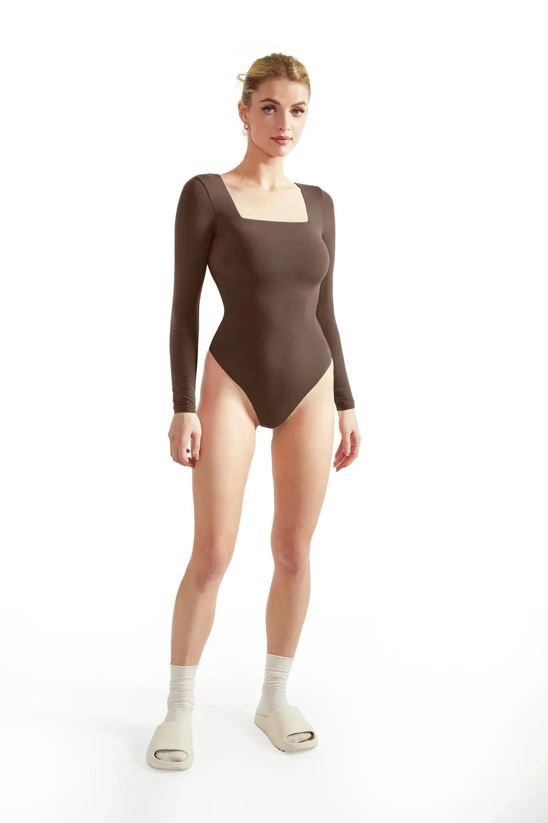 Flash Sales - Buttery Soft Square Neck Bodysuit - Long Sleeve - Image 31