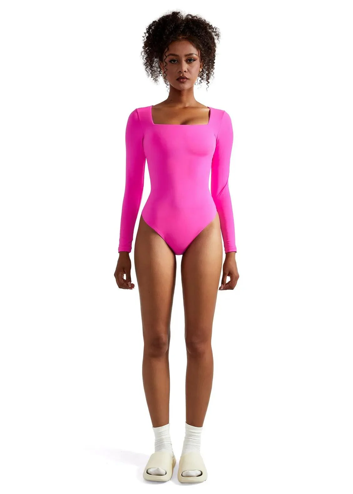 Flash Sales - Buttery Soft Square Neck Bodysuit - Long Sleeve - Image 14