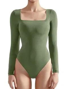 Flash Sales - Buttery Soft Square Neck Bodysuit - Long Sleeve - Image 44
