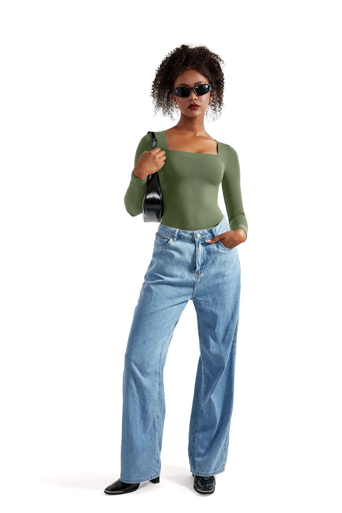 Flash Sales - Buttery Soft Square Neck Bodysuit - Long Sleeve - Image 48