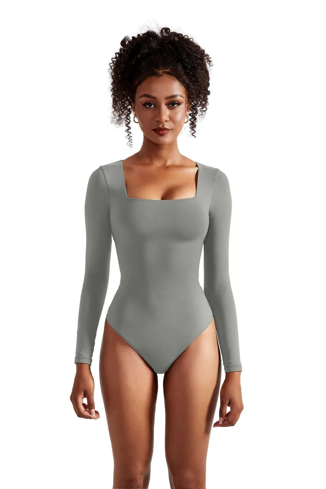 Flash Sales - Buttery Soft Square Neck Bodysuit - Long Sleeve - Image 49