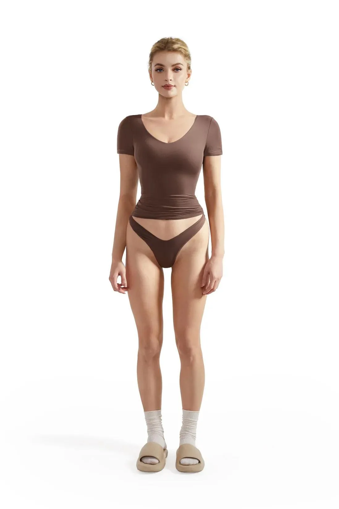 Buttery Soft V Neck Shirt - Short Sleeve - Image 13