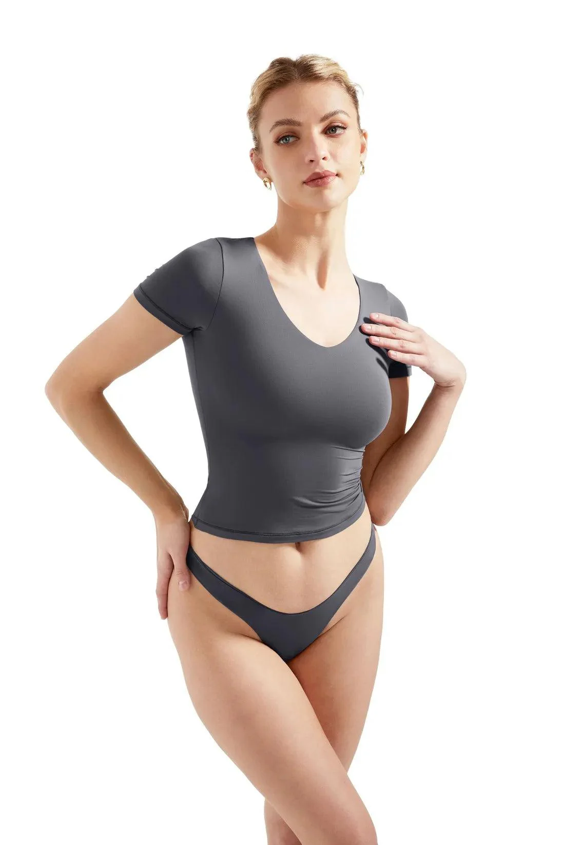 Buttery Soft V Neck Shirt - Short Sleeve - Image 21