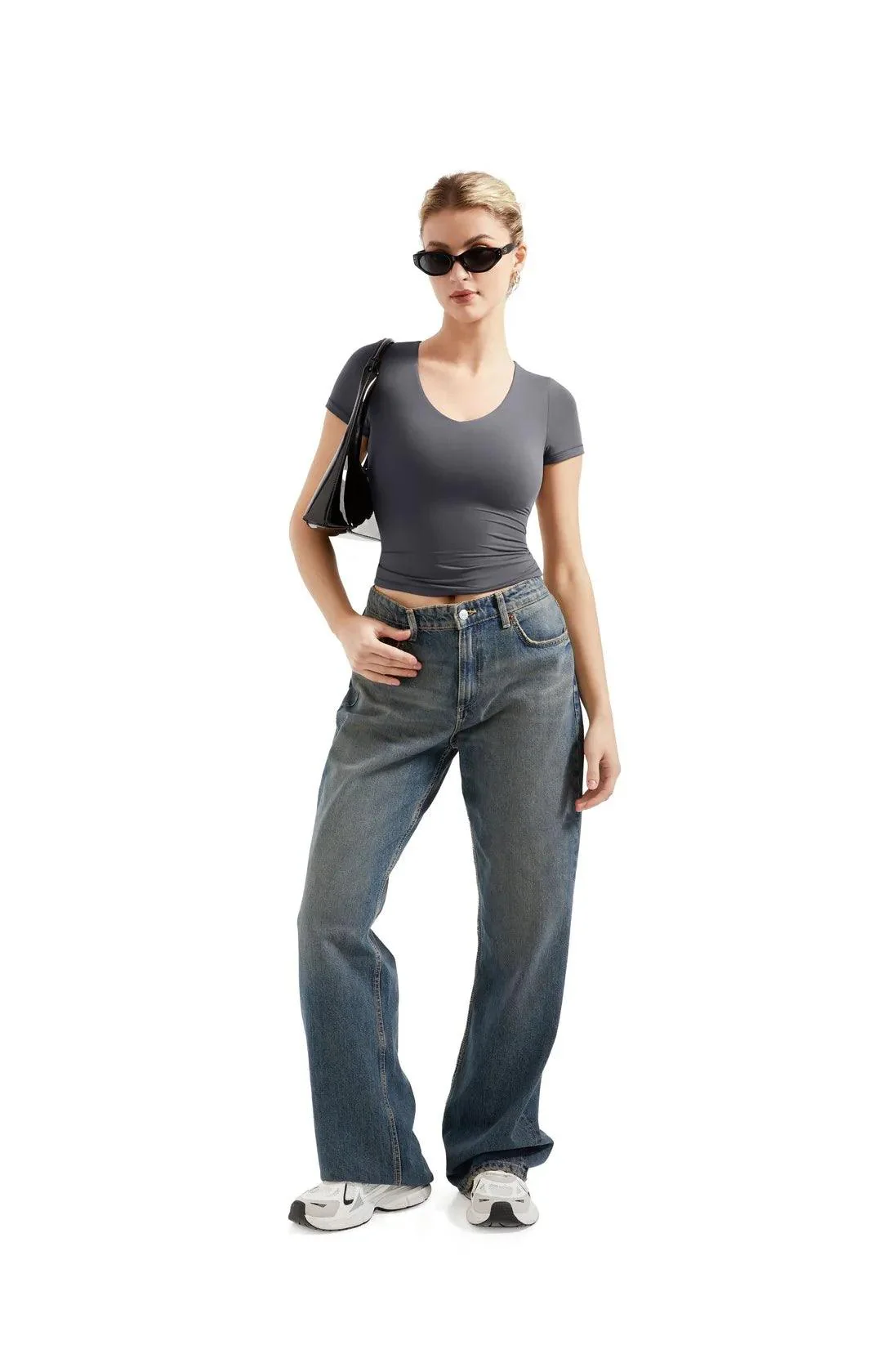 Buttery Soft V Neck Shirt - Short Sleeve - Image 24