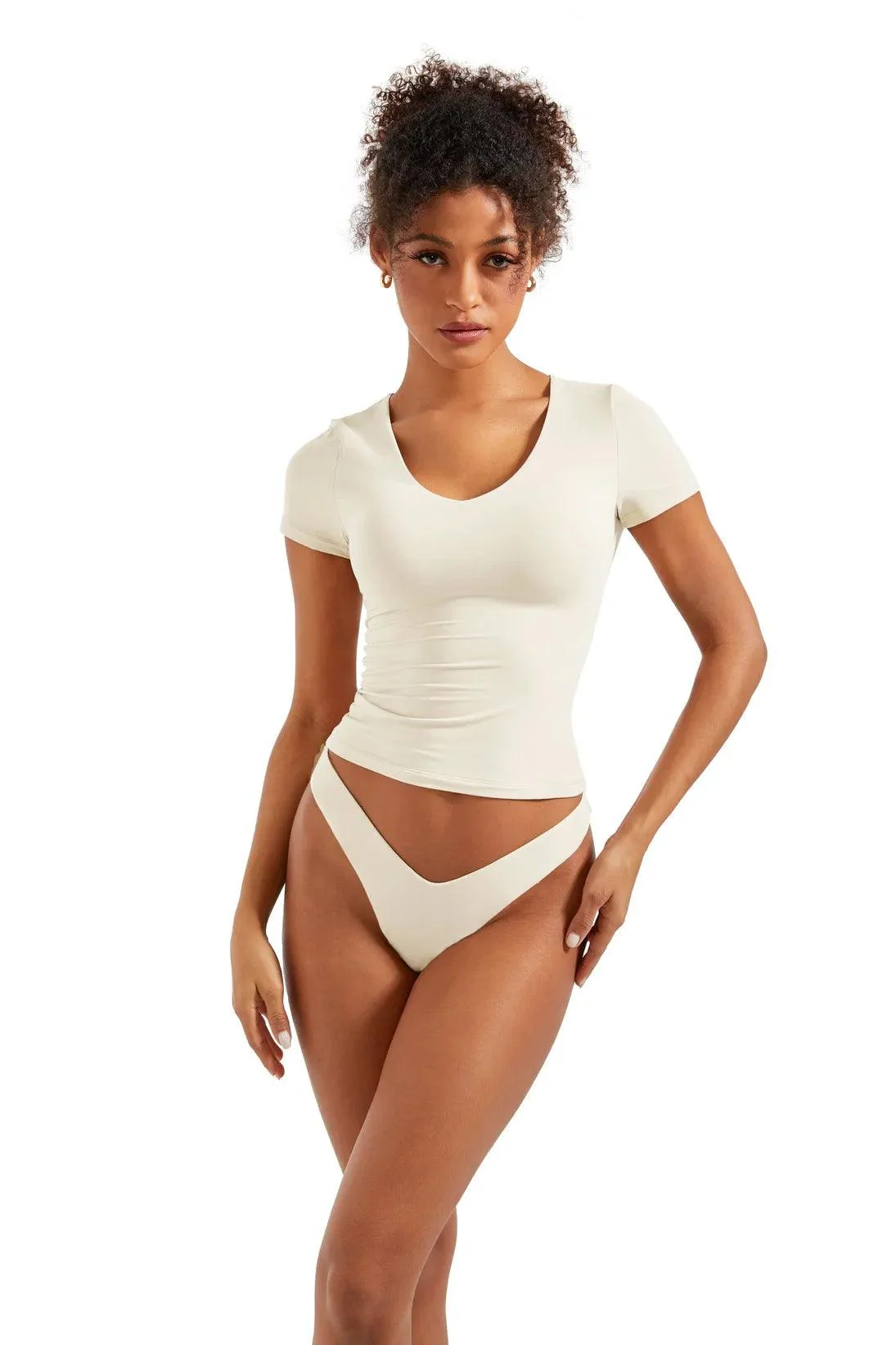 Buttery Soft V Neck Shirt - Short Sleeve - Image 38