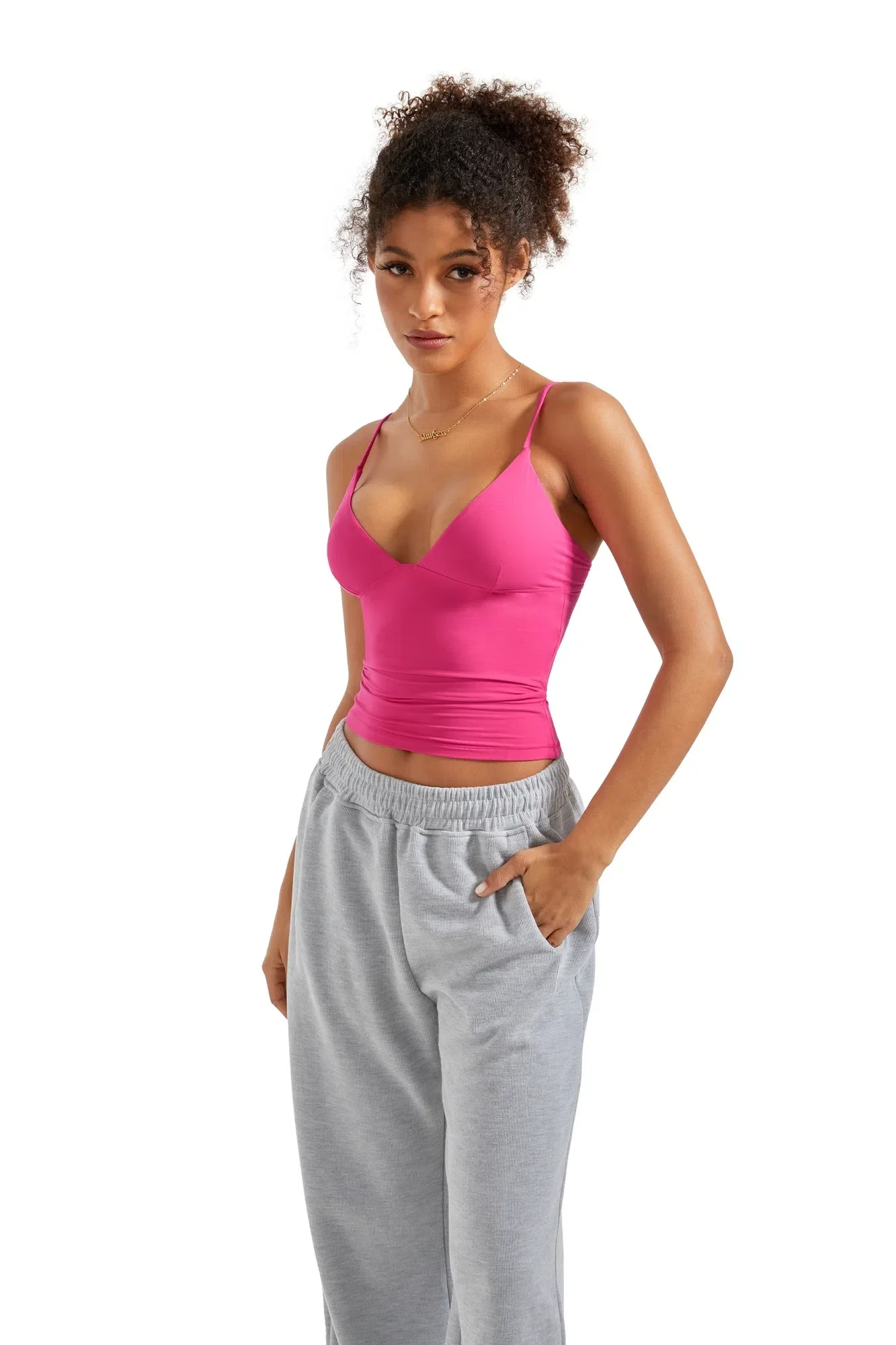 Buttery Soft Cami V Neck Tank Top - Image 26