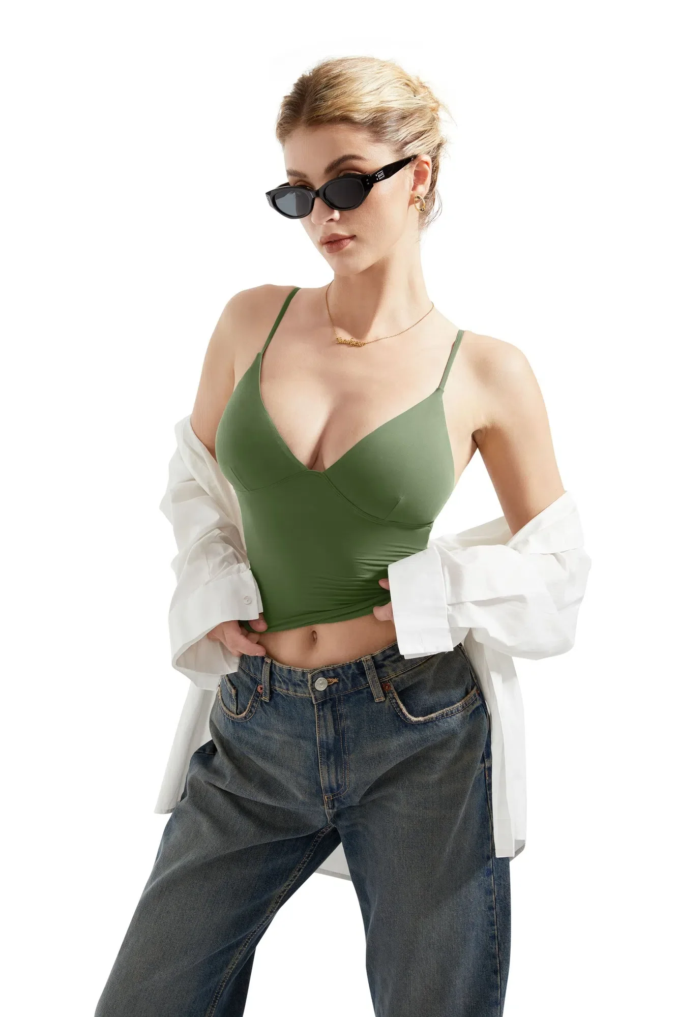 Buttery Soft Cami V Neck Tank Top - Image 47