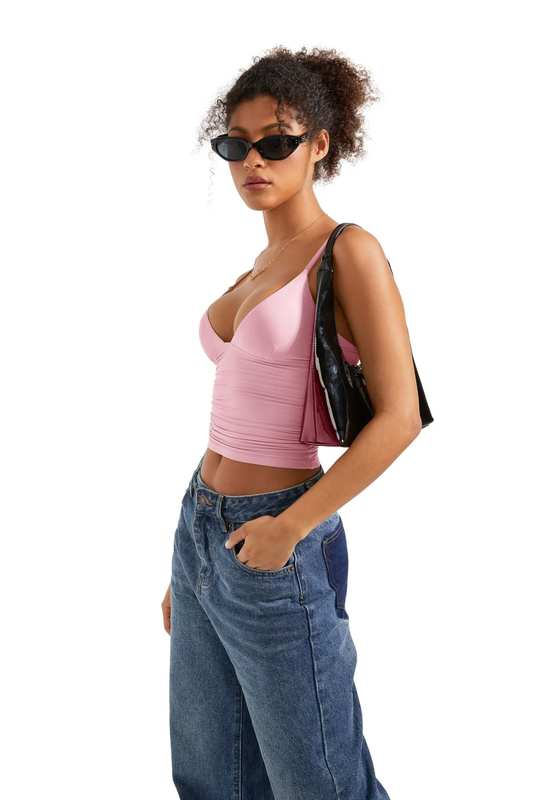 Buttery Soft Cami V Neck Tank Top - Image 58