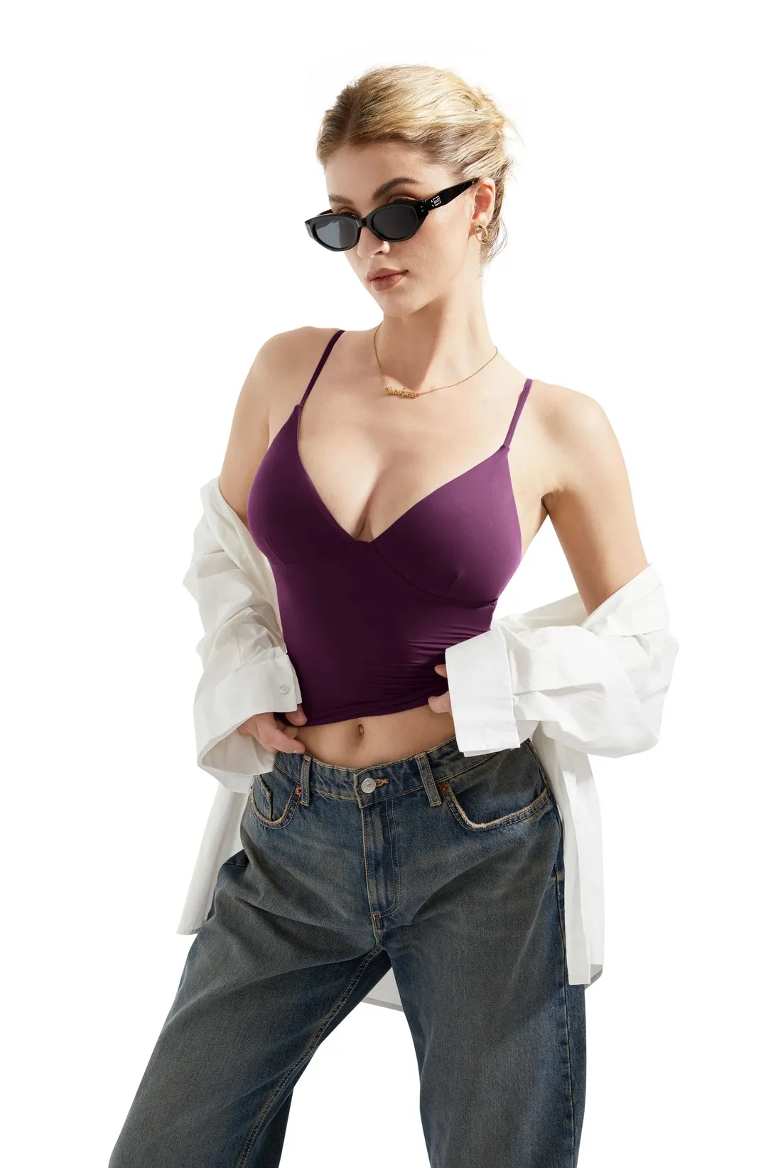 Buttery Soft Cami V Neck Tank Top - Image 68