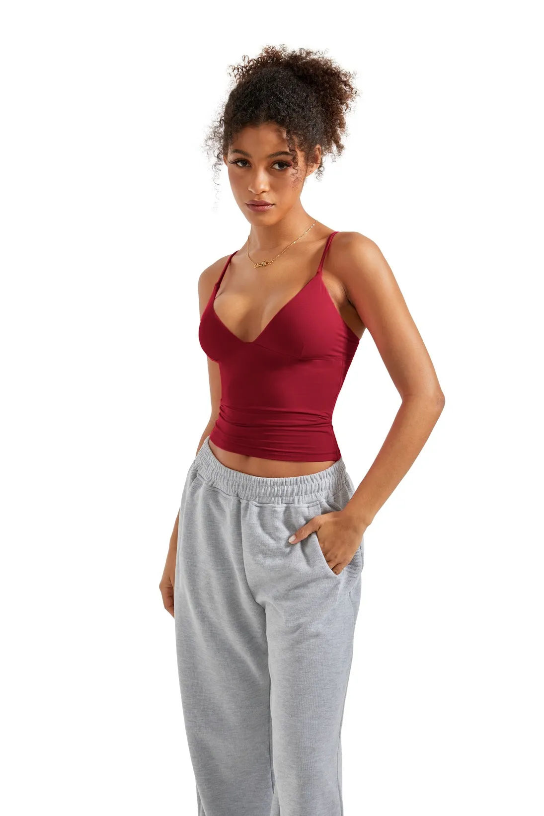 Buttery Soft Cami V Neck Tank Top - Image 69