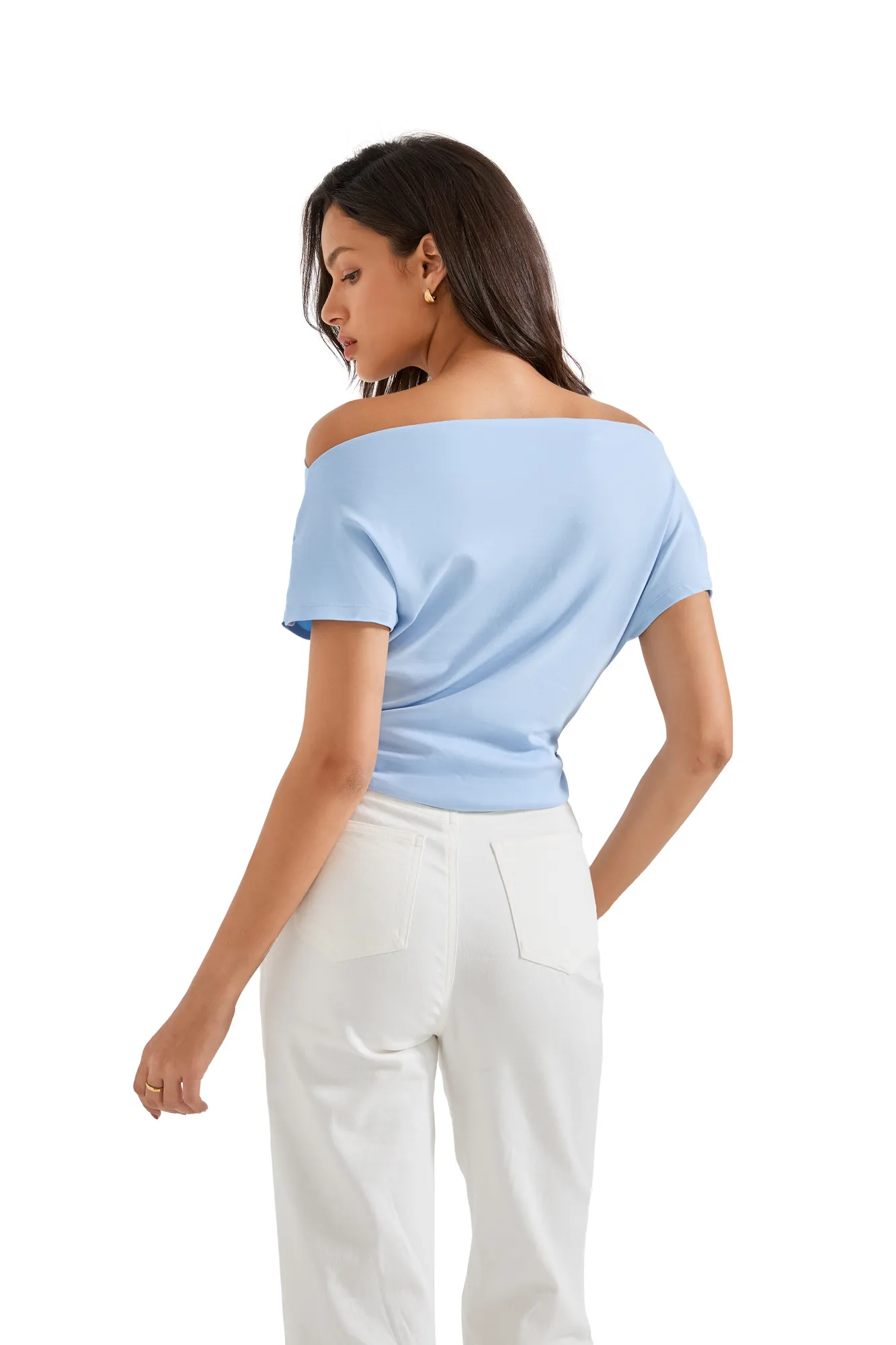 Cotton Multi-Way Off Shoulder Shirt - Image 12