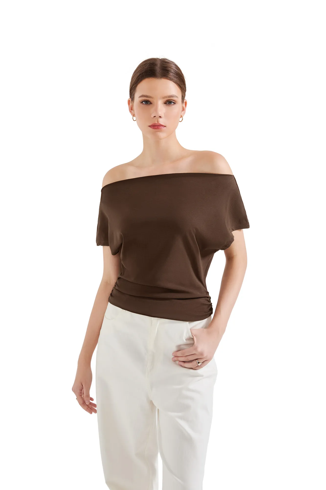 Cotton Multi-Way Off Shoulder Shirt - Image 13