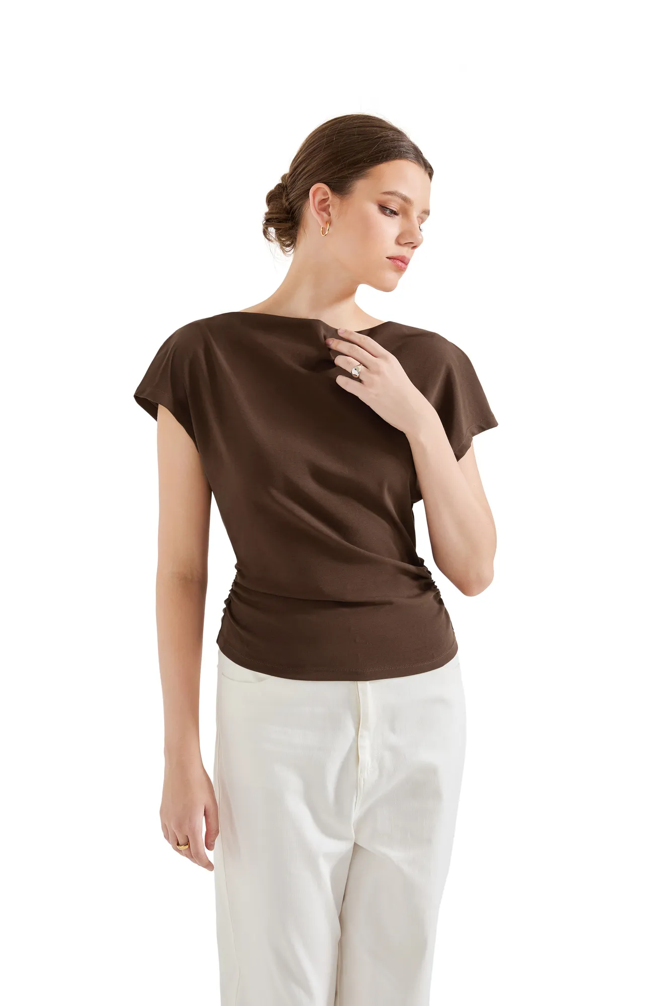 Cotton Multi-Way Off Shoulder Shirt - Image 18