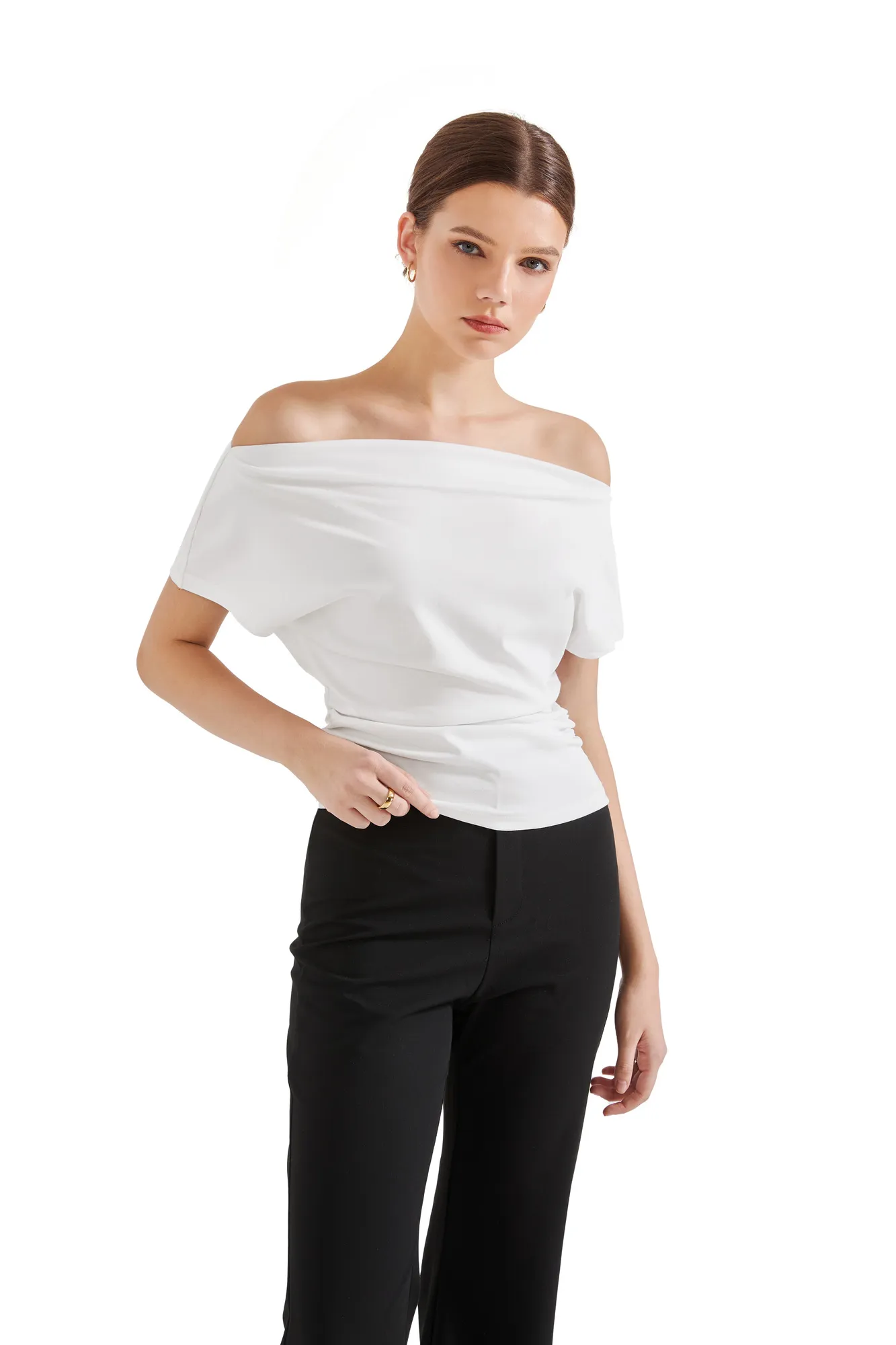 Cotton Multi-Way Off Shoulder Shirt - Image 27