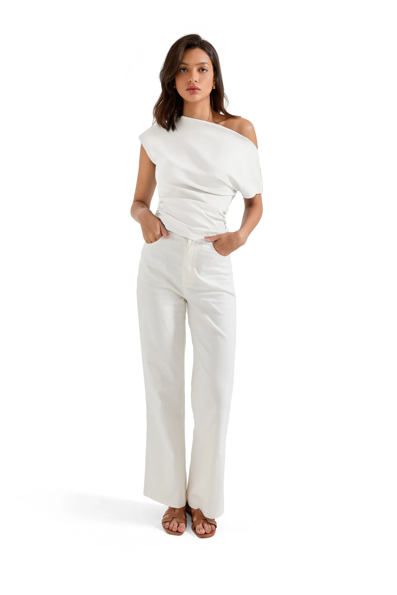 Cotton Multi-Way Off Shoulder Shirt - Image 30