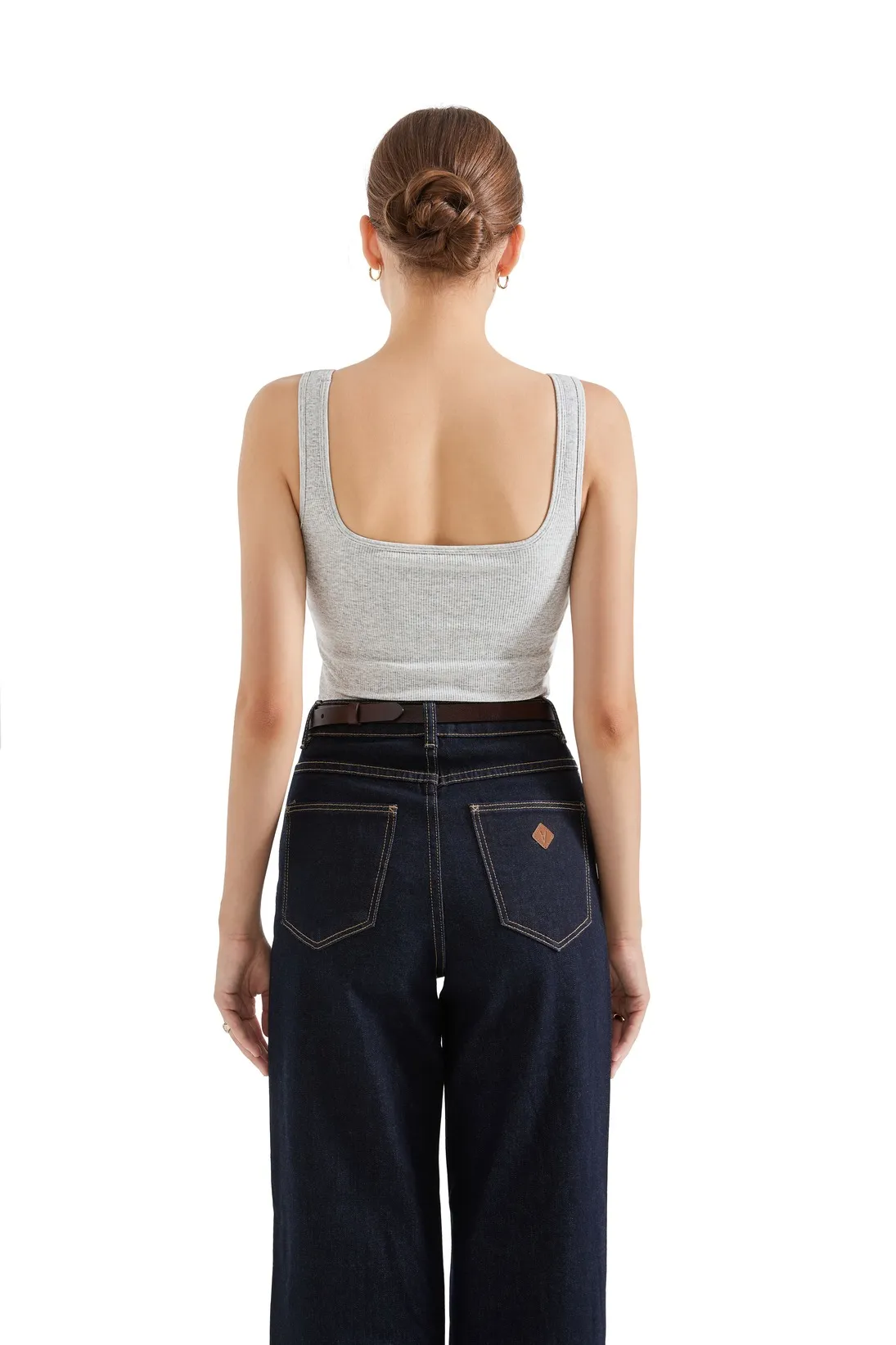 Cotton Ribbed Heart Neck Tank Top - Image 17