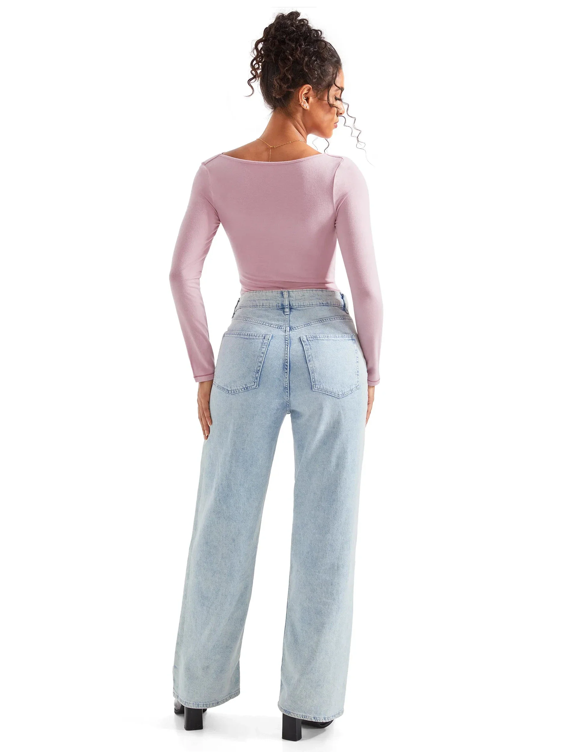 Off Shoulder Cowl Neck Shirt - Long Sleeve - Image 24